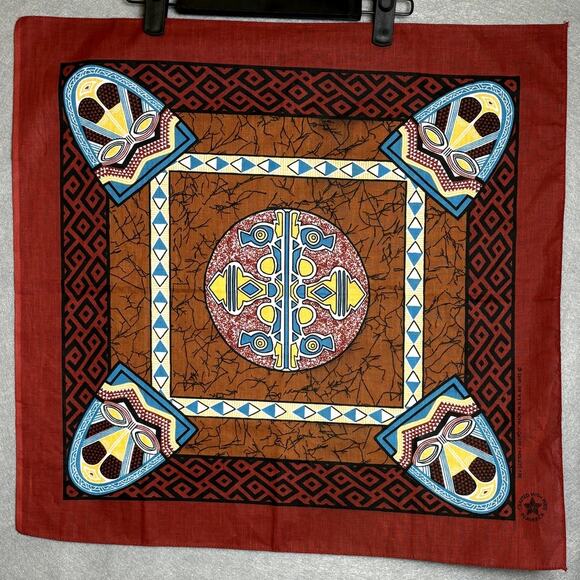 Navajo Style Southwestern Bandana Scarf NWOT Cotton Polyester 22.5" x 21" - Picture 1 of 2